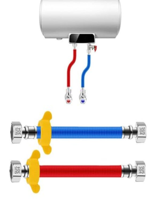 GSAINTLY® 304 Stainless Steel Water Connection Pipe Set 50cm Blue & Red | Geyser Hose Pipe | Rust-Proof, Leak-Proof, Explosion-Proof ½ Inch Pipe with for Basin, Sink, Toilet & Water Heater - Image 1